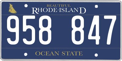 RI license plate 958847