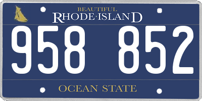 RI license plate 958852