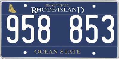RI license plate 958853