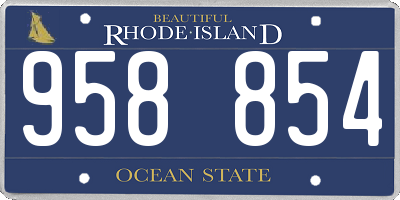 RI license plate 958854