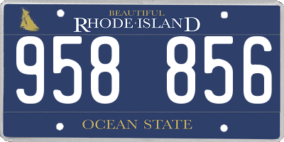 RI license plate 958856