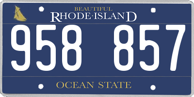 RI license plate 958857