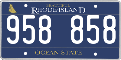 RI license plate 958858