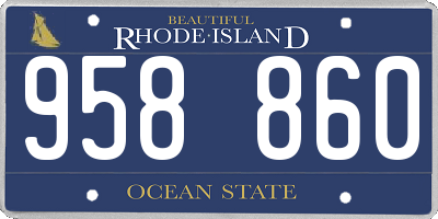 RI license plate 958860