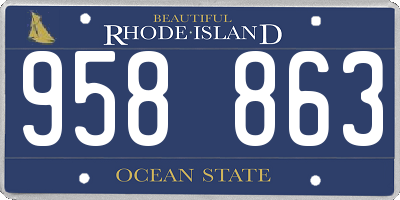 RI license plate 958863