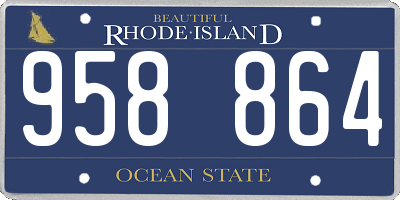 RI license plate 958864
