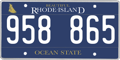 RI license plate 958865