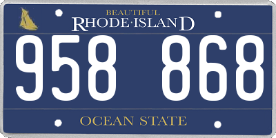 RI license plate 958868