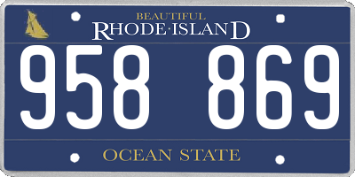 RI license plate 958869