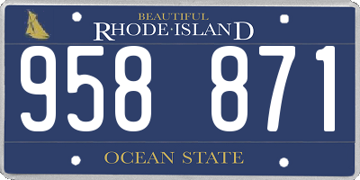 RI license plate 958871