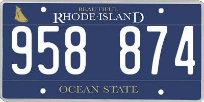RI license plate 958874