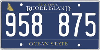RI license plate 958875