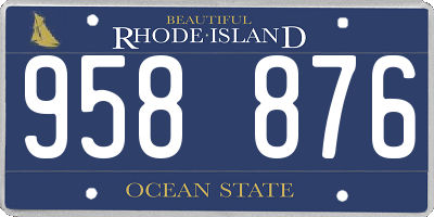 RI license plate 958876