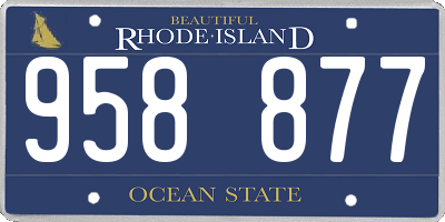 RI license plate 958877