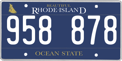 RI license plate 958878