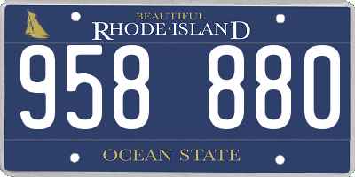 RI license plate 958880