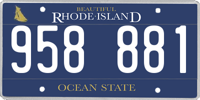 RI license plate 958881
