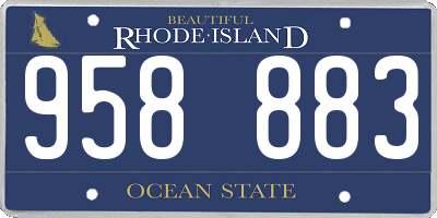 RI license plate 958883