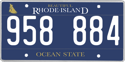 RI license plate 958884