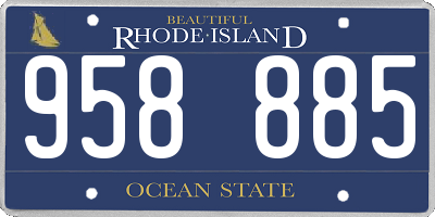 RI license plate 958885