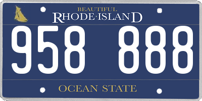RI license plate 958888