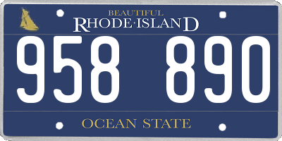 RI license plate 958890