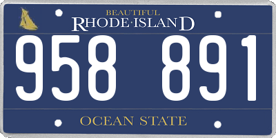 RI license plate 958891