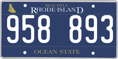 RI license plate 958893
