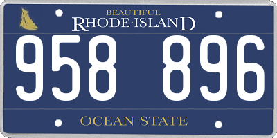 RI license plate 958896