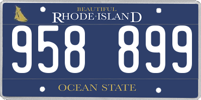 RI license plate 958899