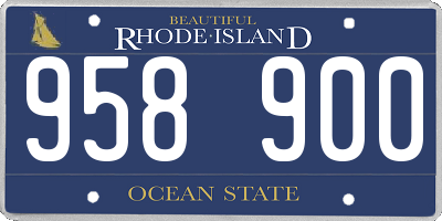 RI license plate 958900