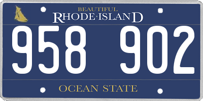 RI license plate 958902