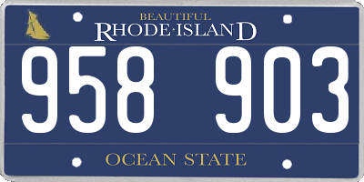 RI license plate 958903