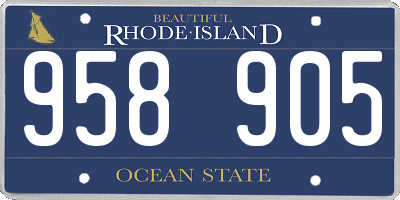 RI license plate 958905