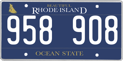 RI license plate 958908