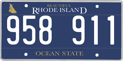 RI license plate 958911