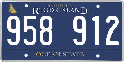 RI license plate 958912