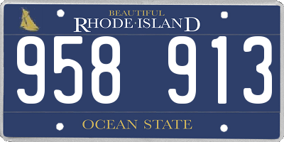 RI license plate 958913