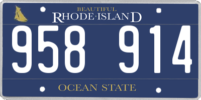 RI license plate 958914