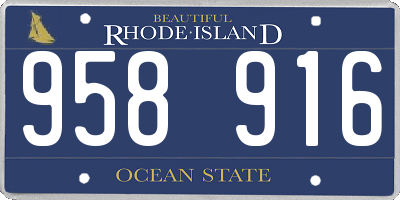 RI license plate 958916