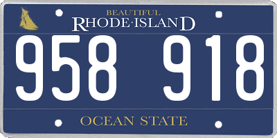 RI license plate 958918