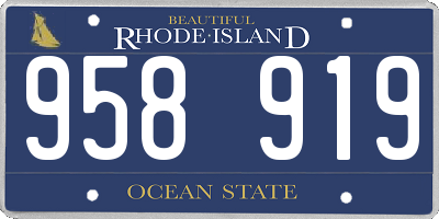 RI license plate 958919