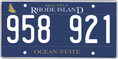 RI license plate 958921