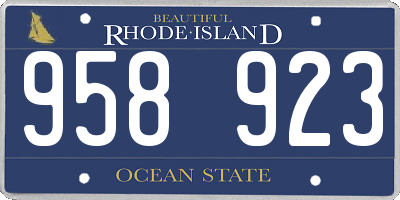 RI license plate 958923