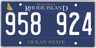 RI license plate 958924