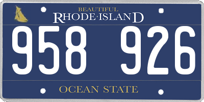 RI license plate 958926