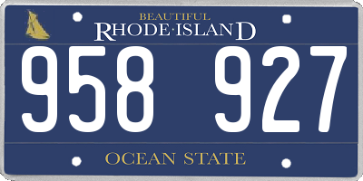 RI license plate 958927