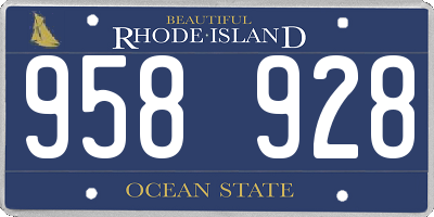 RI license plate 958928