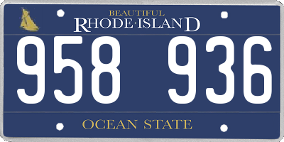 RI license plate 958936