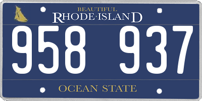 RI license plate 958937